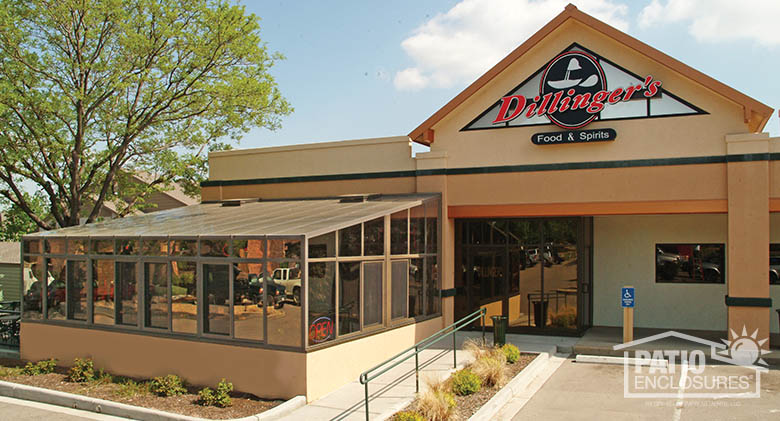 Restaurant Patio Enclosures Plastic Restaurant Patio Enclosures Bronze Straighteave Solarium Dillinger39s Food Spirits Denver Exterior Commercial