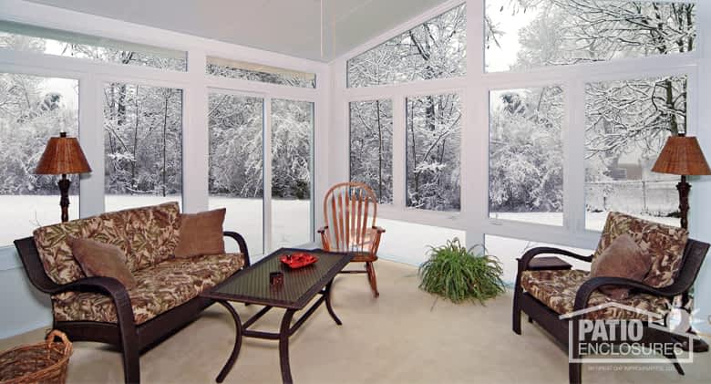 Four Season Sunroom in use during a snowy winter day