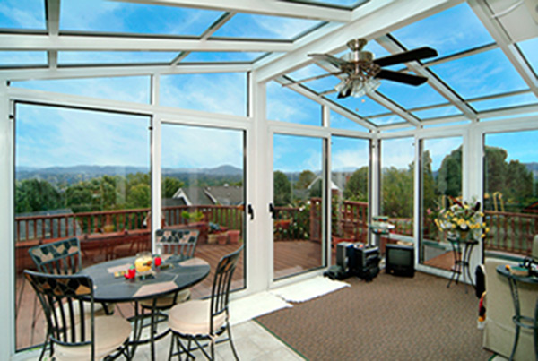 sunroom with glass roof