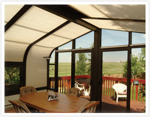 Patio Enclosures cellular shades ideal for sunroom and solariums