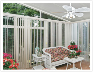 Patio Enclosures Sunroom Vertical Blinds for privacy and light control