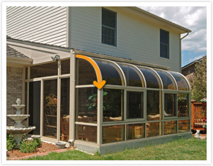 Patio Enclosures Glass Roof Solarium with Curved Eave