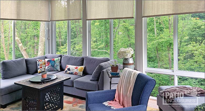 Sunroom blue furniture design