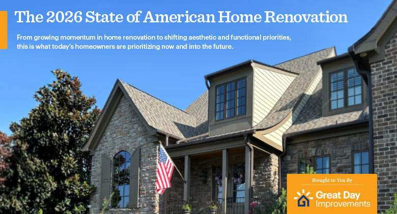 Image of the cover of the 2026 State of American Home Renovation Report by Great Day Improvements.