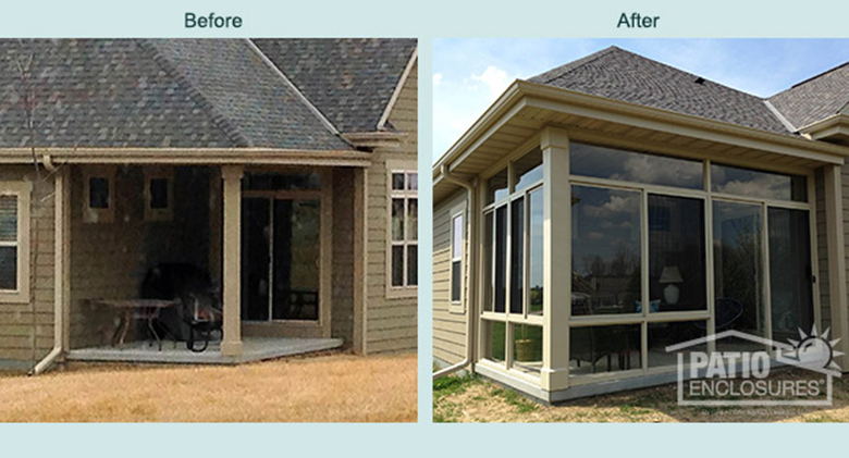Three Season Room Addition Before and After