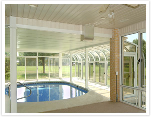 small pool glass enclosure