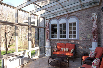 sunroom with glass roof