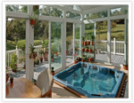 glass enclosure for spa or hot tub