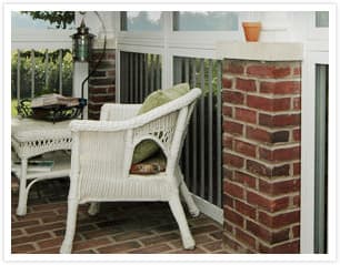 Sunroom with wicker furniture