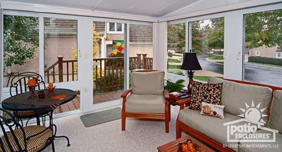 sunroom with deck