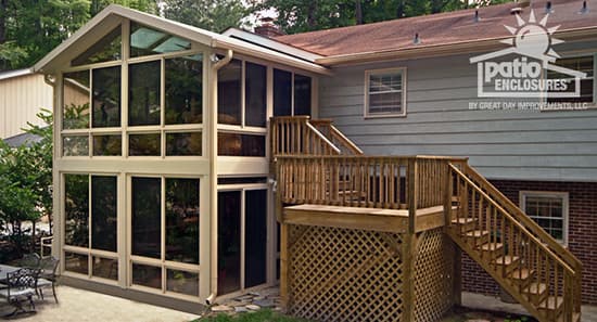 sunroom with deck