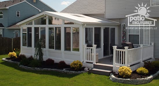 sunroom with deck