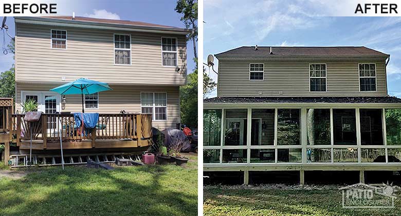 An open deck was converted into an Elite three-season room with insulated glass that can be used spring through fall.