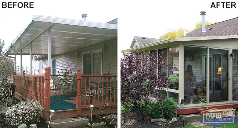 Insulated glass in this three-season room provides comfort from spring through fall, even in Buffalo!