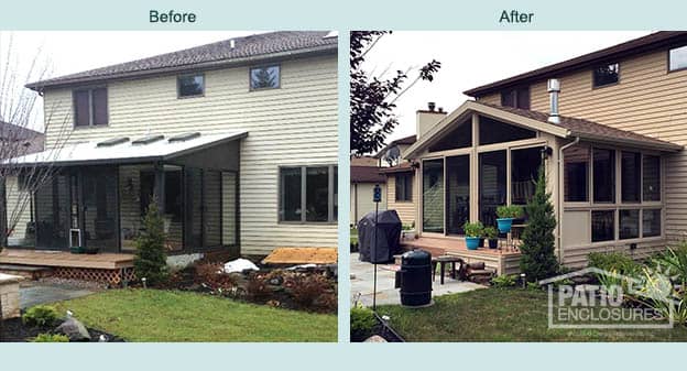 Four Season Room Addition Buffalo Ny Patio Enclosures Buffalo Four Season Sunroom Before And After Picture