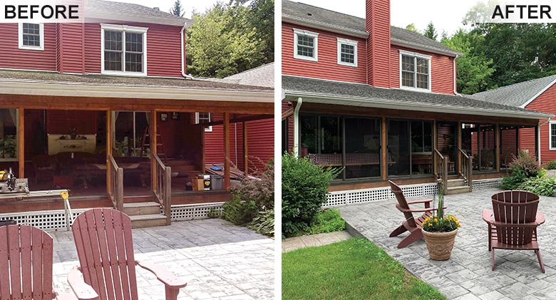 An open porch was enclosed with a bronze Elite three-season room, providing protection from the elements.