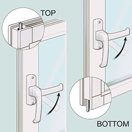 Sunroom dual-point throw-bolt locking system with night latch